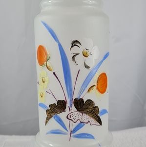 Antique Victorian Hand Blown & Painted Frosted Bri